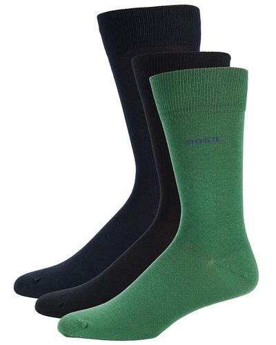 BOSS 3-pack Logo Socks - Green