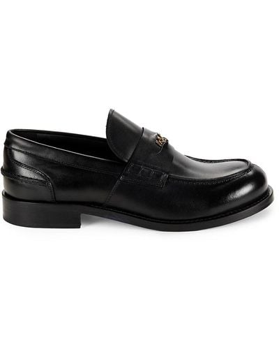 Roberto Cavalli Leather Penny Loafers - Black