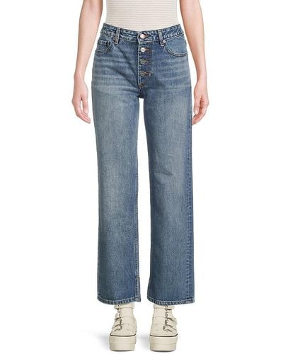 Ganni Lovy Whiskered Faded Jeans - Blue