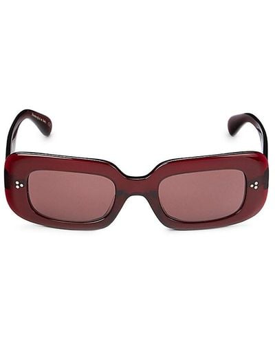 Oliver Peoples Saurine 50mm Rectangle Sunglasses - Red