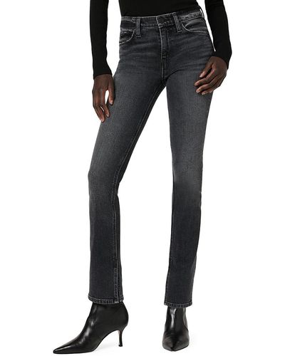Hudson Jeans Nico Mid Rise Stretch Straight Jeans - Black