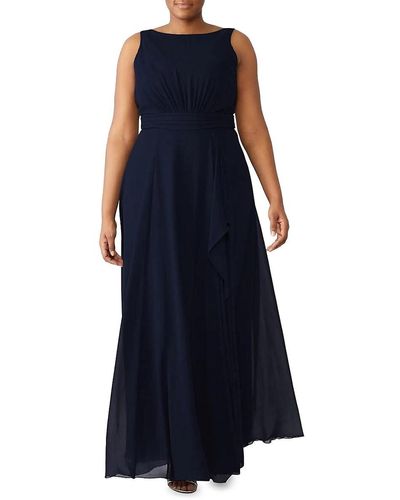 Amsale Solid Flare Gown - Blue