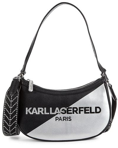 Karl Lagerfeld Simone Colorblock Leather Hobo Bag - White