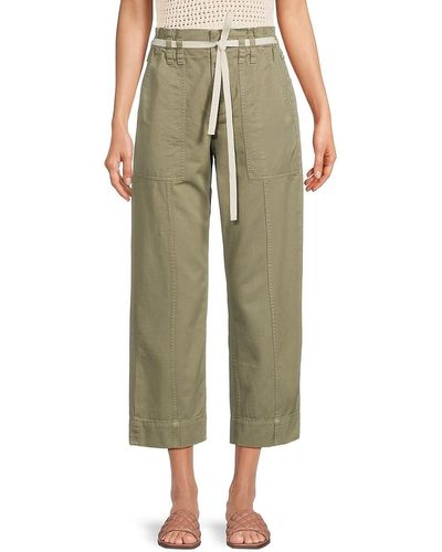 A.L.C. A. L.c. Augusta Belted Straight Trousers - Green