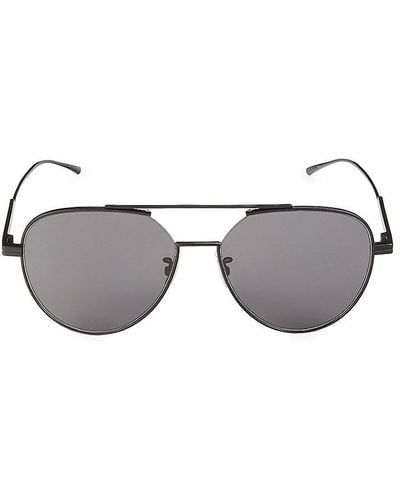 Bottega Veneta 59mm Round Aviator Sunglasses - Gray