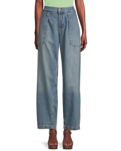 Free People Maeve High Rise Oversized Jeans - Blue