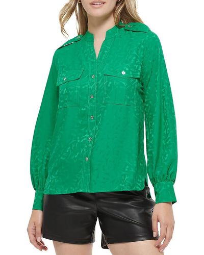 Karl Lagerfeld Jacquard Utility Shirt - Green