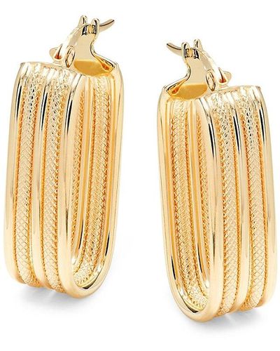 Saks Fifth Avenue 14k Yellow Gold Multi Row Oval Hoop Earrings - Metallic