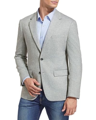 Duchamp Plaid Check Slim Fit Sportcoat - Grey