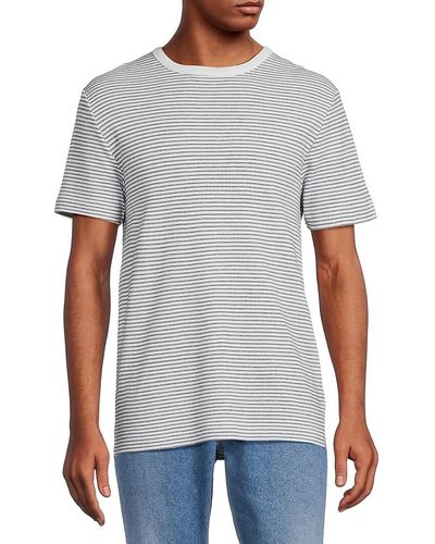 French Connection Striped Crewneck T Shirt - Gray