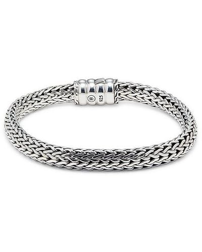 John Hardy Sterling Silver Braided Bracelet - Metallic