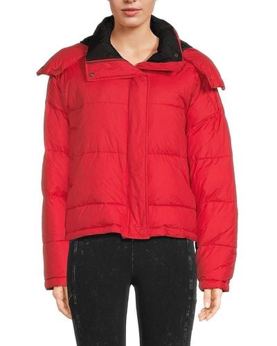Ba&sh Manteau Zeo Hooded Puffer Jacket - Red