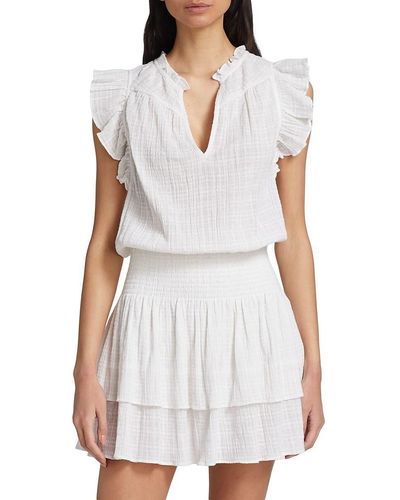 Ramy Brook Regina Blouson Mini Dress - White