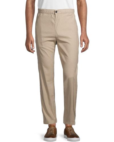 Saks Fifth Avenue Saks Fifth Avenue 'Stretch Linen Elastic Trousers - Natural