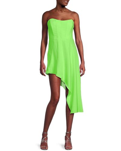 Amanda Uprichard Muse Asymmetric Mini Dress - Green