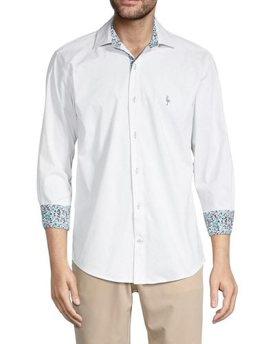 Tailorbyrd Contrast Cuff Dress Shirt - White