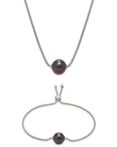 Effy 2-piece Sterling Silver, Freshwater Pearl Necklace & Bracelet Set - Natural