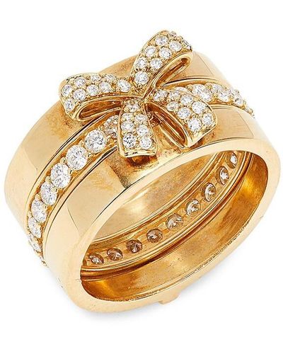 Hueb Romance 18k Yellow Gold & 0.96 Tcw Diamond Stackable Ring - Metallic