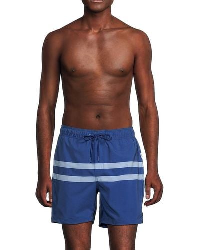Onia Striped Drawstring Swim Shorts - Blue