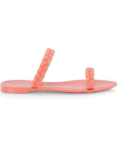 Stuart Weitzman Sawyer Braided Jelly Flat Sandals - Pink