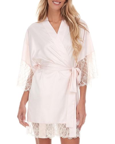 Flora Nikrooz Gabby Lace Belted Robe - Natural