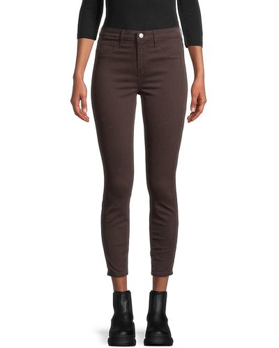L'Agence Margot High-rise Cropped Skinny Jeans - Brown