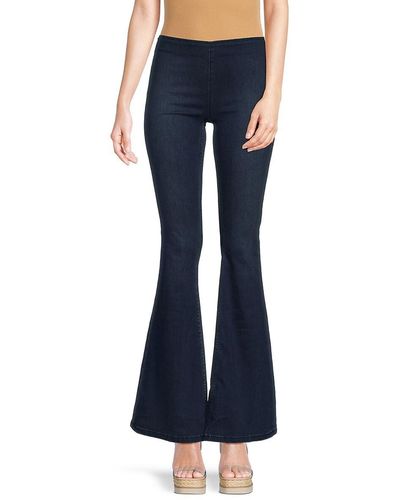 Free People Penny Pull-on Flare Jeans At Free People In Rich Blue, Size: 25