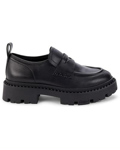 Ash Leather Penny Loafers - Black