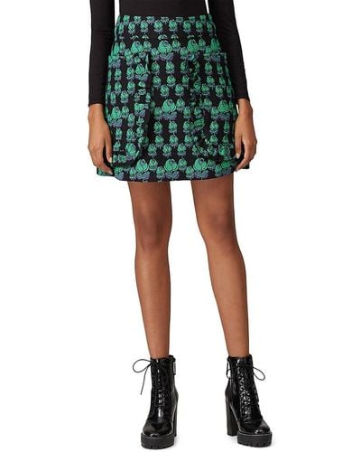 Anna Sui Floral Jacquard Mini Skirt - Green