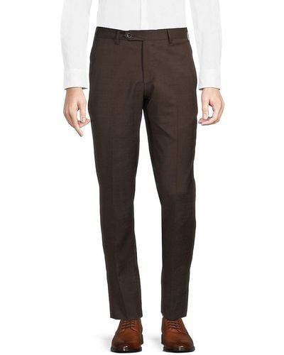 Zanella Parker Modern Fit Wool Trousers - Grey