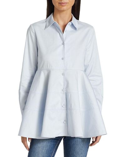 Co. Tiered Peplum Shirt - White
