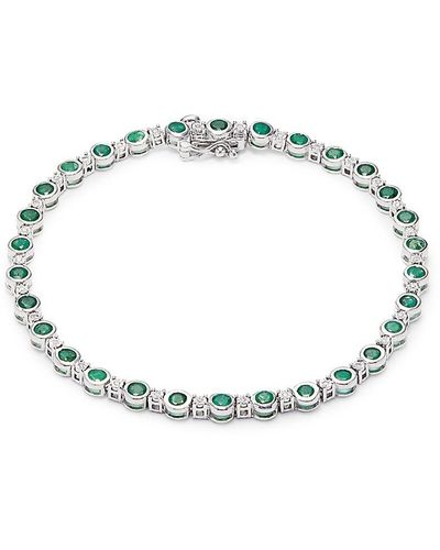 Effy ENY Sterling Silver, Emerald & Diamond Bracelet - Metallic