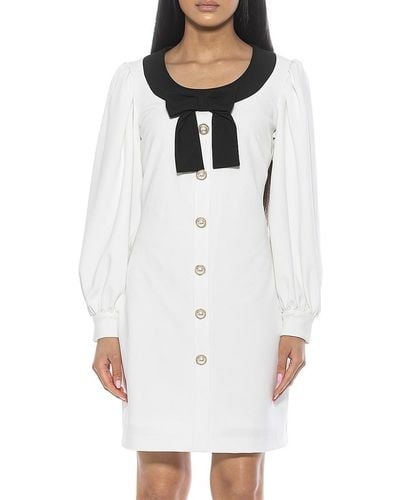 Alexia Admor Miyako Bow Mini Shift Dress - White