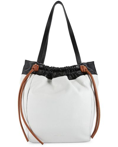 Proenza Schouler Contrast Leather Shoulder Bag - White