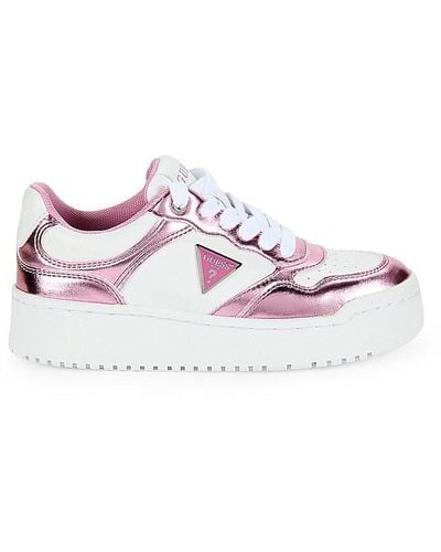 Guess Miram Low Top Platform Sneakers - Pink