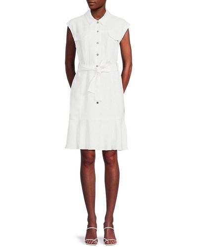 Calvin Klein Belted Shirtdress - White