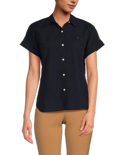 Tommy Hilfiger Check Short Sleeve Shirt - Black