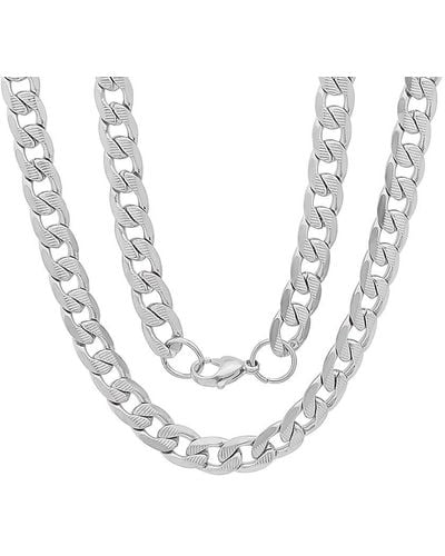 Anthony Jacobs Cuban-link Stainless Steel Chain - Metallic