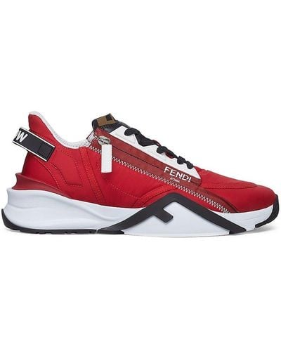 Fendi Flow Side-zip Sneakers - Red