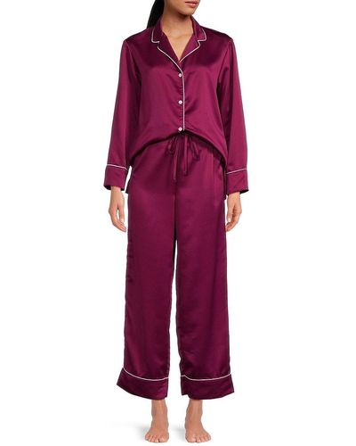 Natori 2-piece Satin Pyjama Set - Red