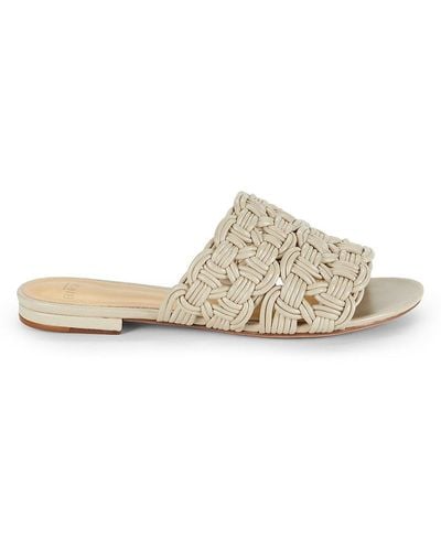 Alexandre Birman Sammy Leather Flat Sandals - White