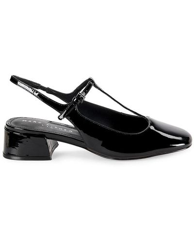 Marc Fisher Folly Metallic Leather Blend Court Shoes - Black