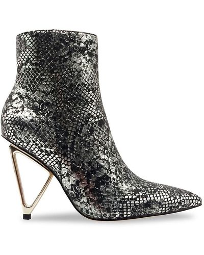 Lady Couture Gia Leopard Print Booties - Black