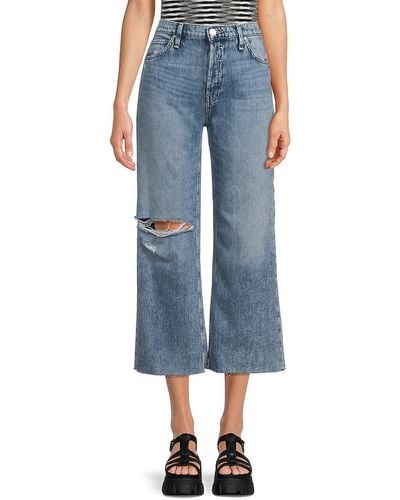 Hudson Jeans Rosie High Rise Cropped Wide Leg Jeans - Blue