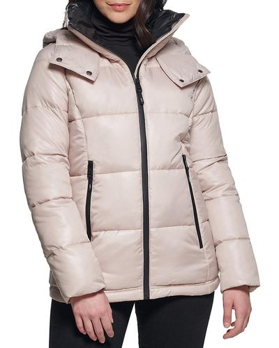 Kenneth Cole Hooded Puffer Jacket - Natural