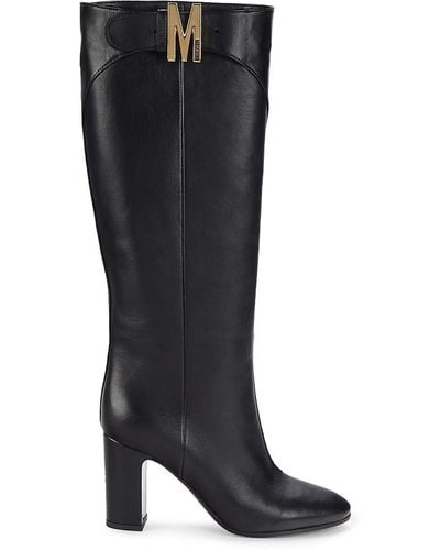 Moschino ! Tall Leather Boots - Black
