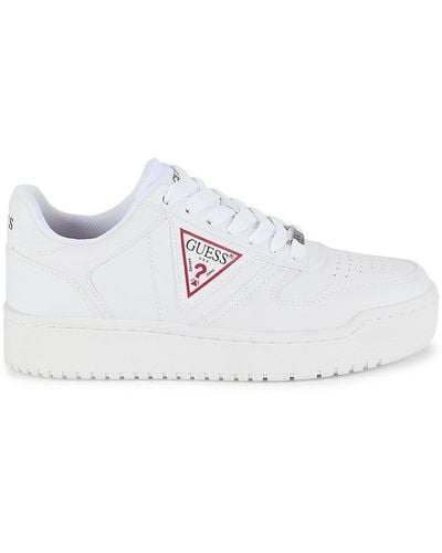 Guess Aveni Logo Perfoarted Trainers - White