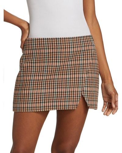 A.L.C. A. L.c. Rylee Houndstooth Wool Skirt - Brown