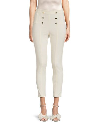 DKNY High Rise Sailor Slim Trousers - Natural