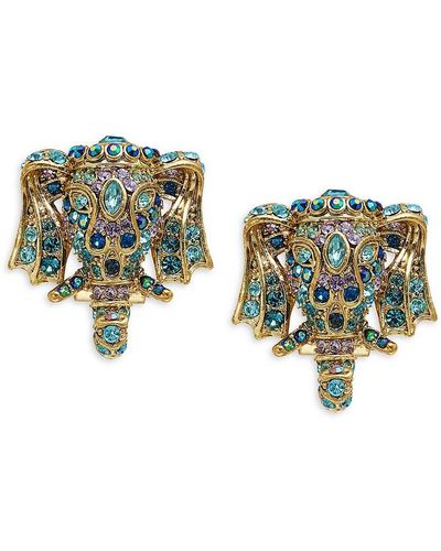 Heidi Daus Goldtone & Crystal Elephant Earrings - Multicolour